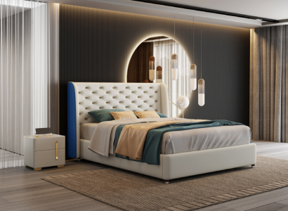 Schlafzimmer Möbel Designer Bett Bettgestell Doppelbetten Eleganz Holz